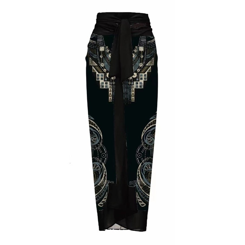 Dame én-delt badeshorts med floral 3D-design Skovae