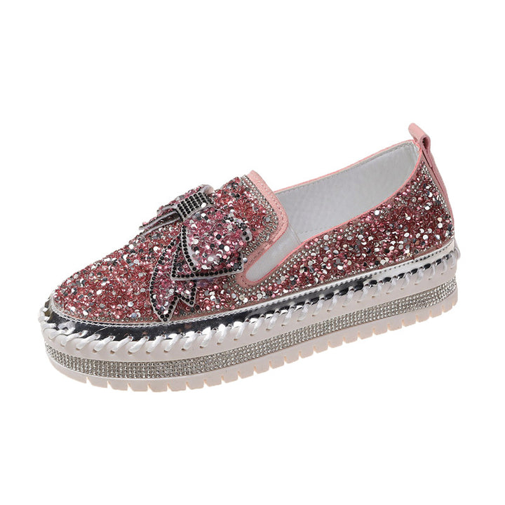 Dame mode Slippers med glitrende strass og elegant sløjfedesign Stilla