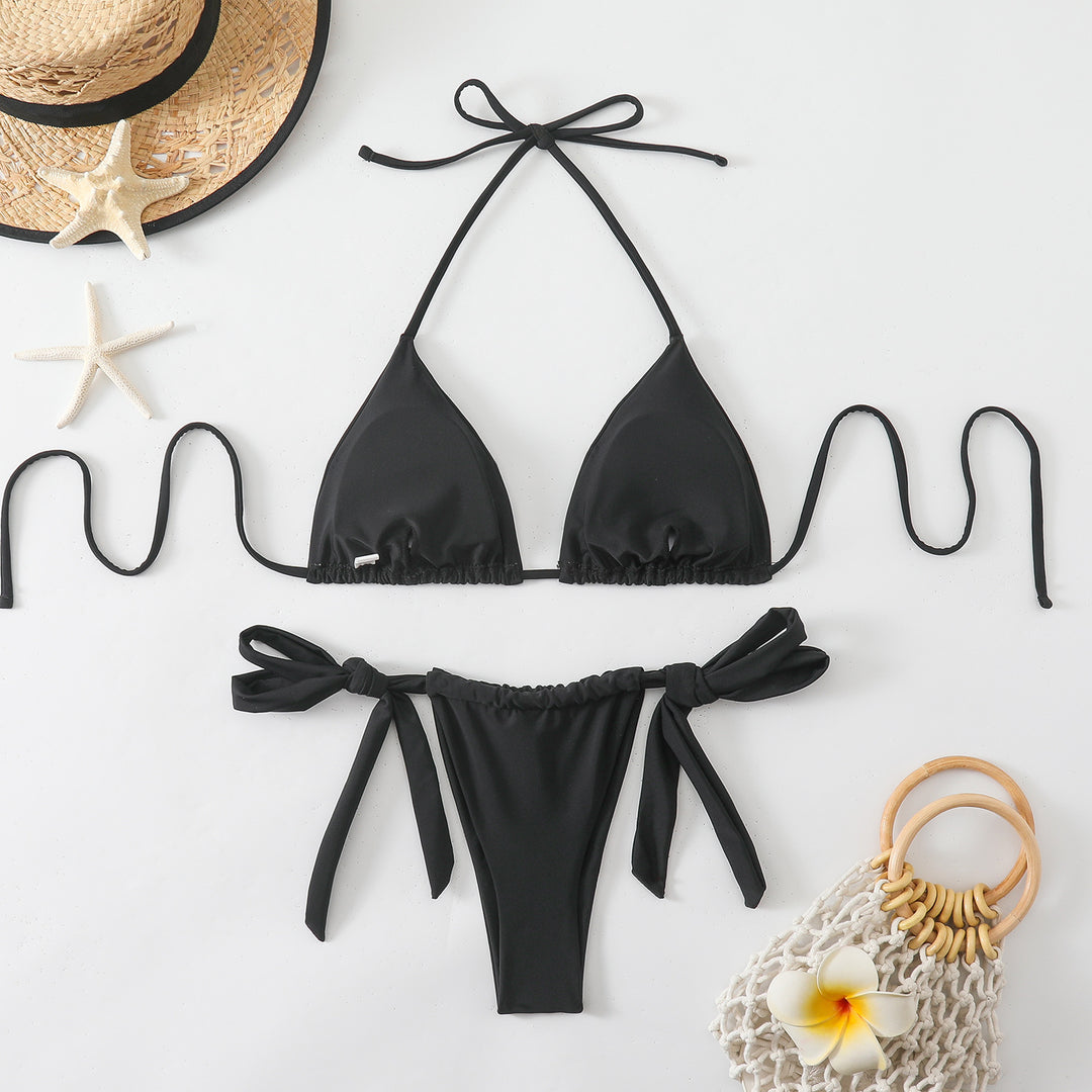 Damer Triangel-Bikini med fashionable bindebånd Skovae
