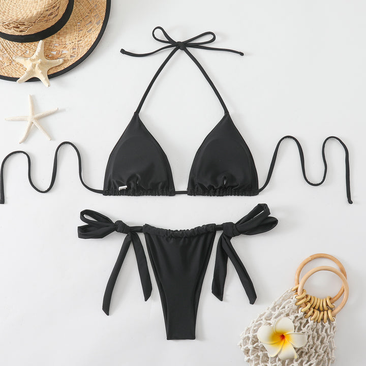 Damer Triangel-Bikini med fashionable bindebånd Skovae
