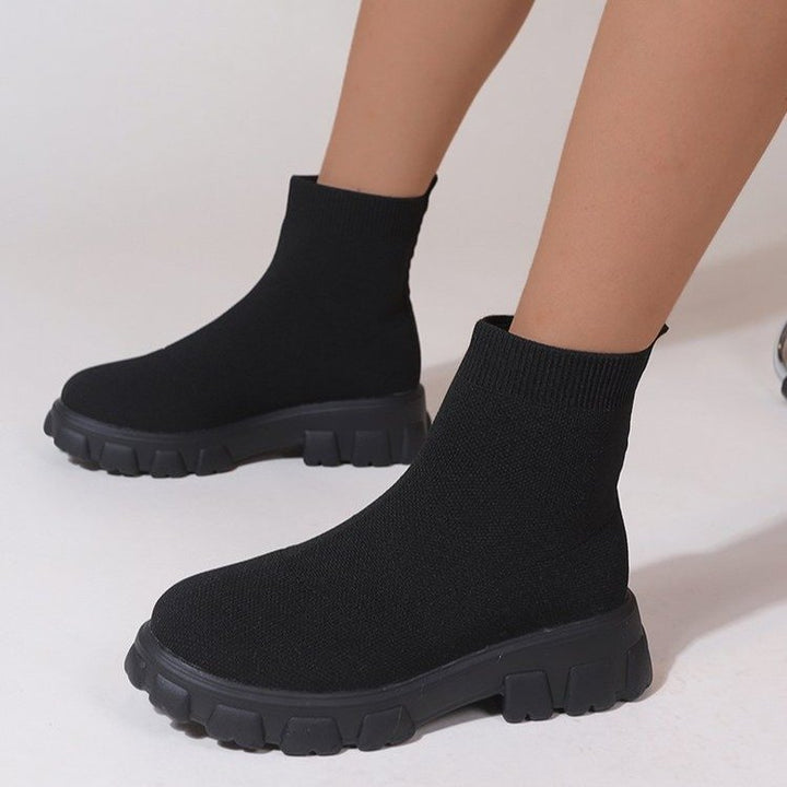 Damer Sportliche Pullover-Sneakers med skridsikker profilsohle og elastisk strikdesign Stilla