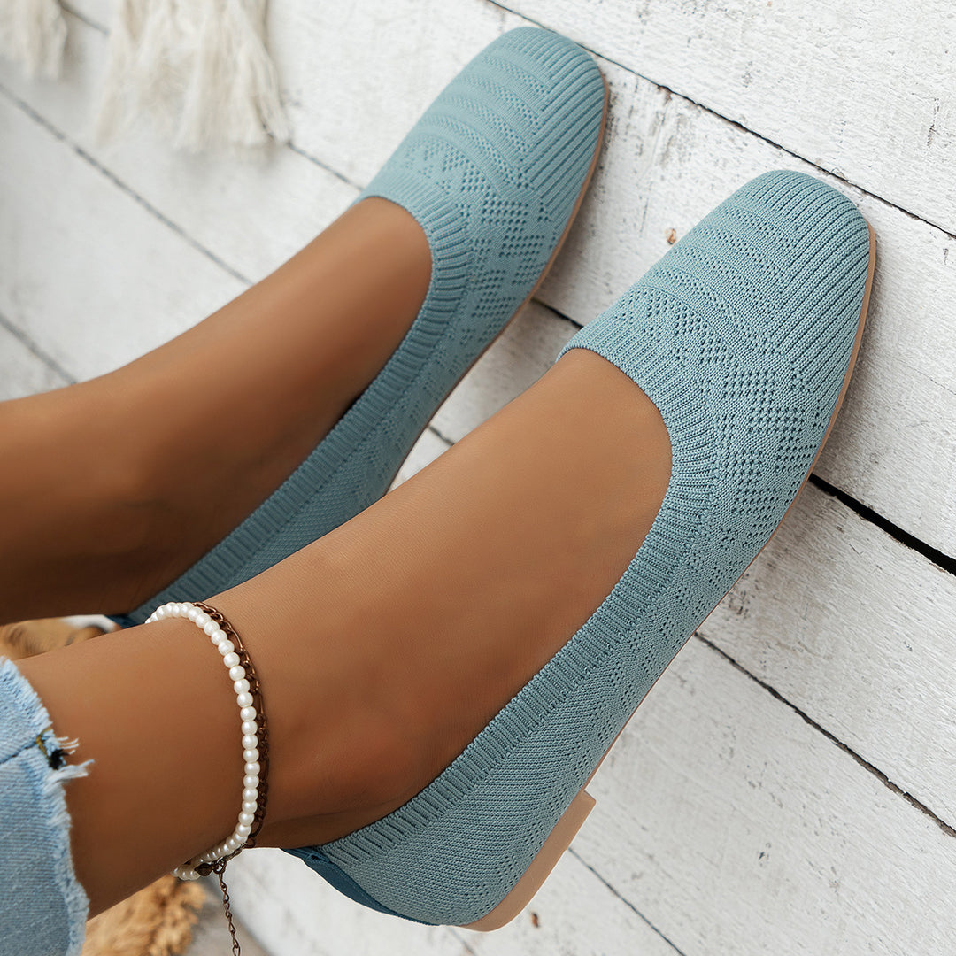 Dame Behagelige og elegante Ballerinas lavet af elastisk strikmateriale Stilla