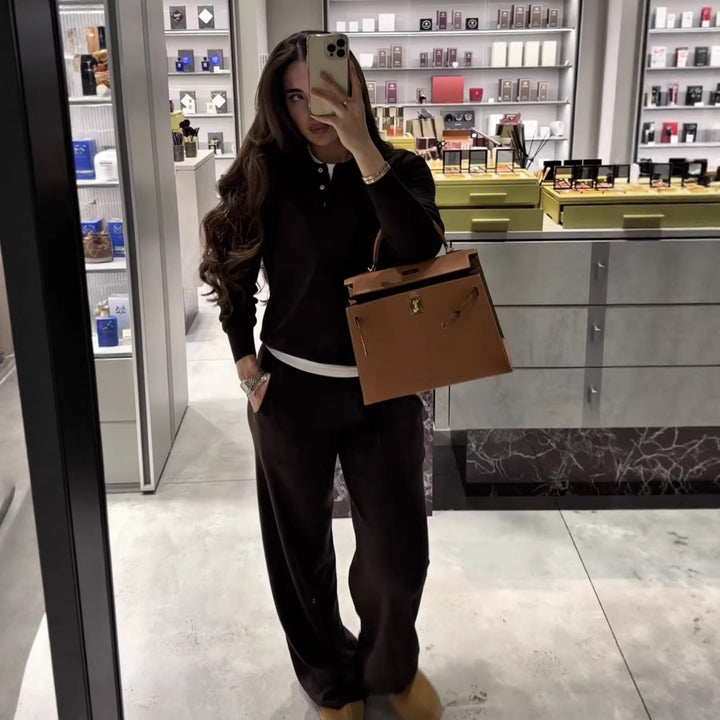 Kvinders elegante premium loungewear sæt med moderne snit og åndbart stof Stilla
