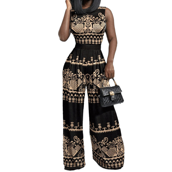 Kvinder Elegant Jumpsuit med Bred Ben og Blomster Design Stilla