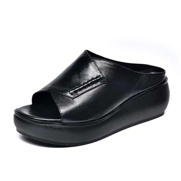 Dame åbne Wedge-sandaler med mode læderforsyning Stilla