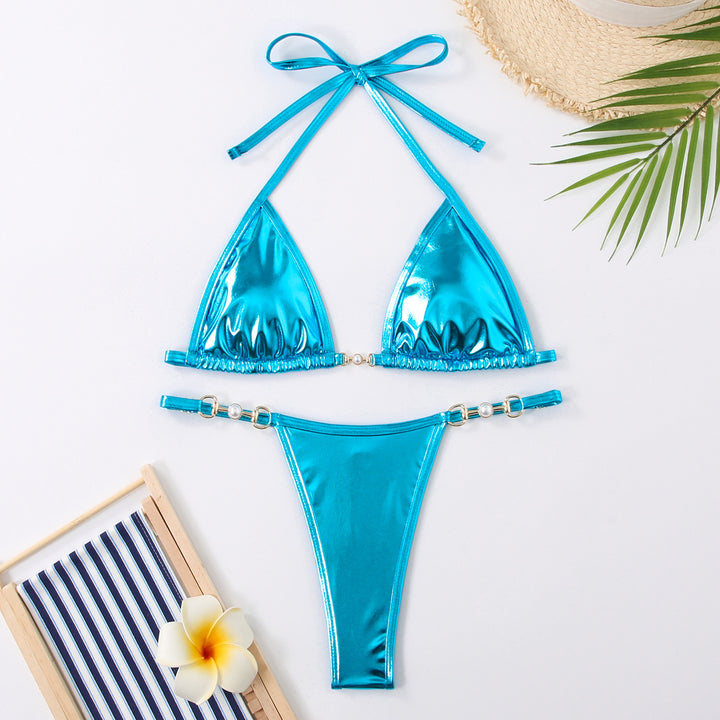 Dame trekant-bikini med glamourøse detaljer Skovae