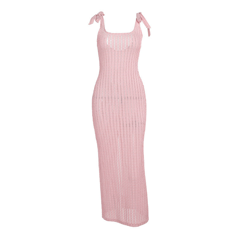 Dame Sophisticated Ribstrik Maxikjole Stilla