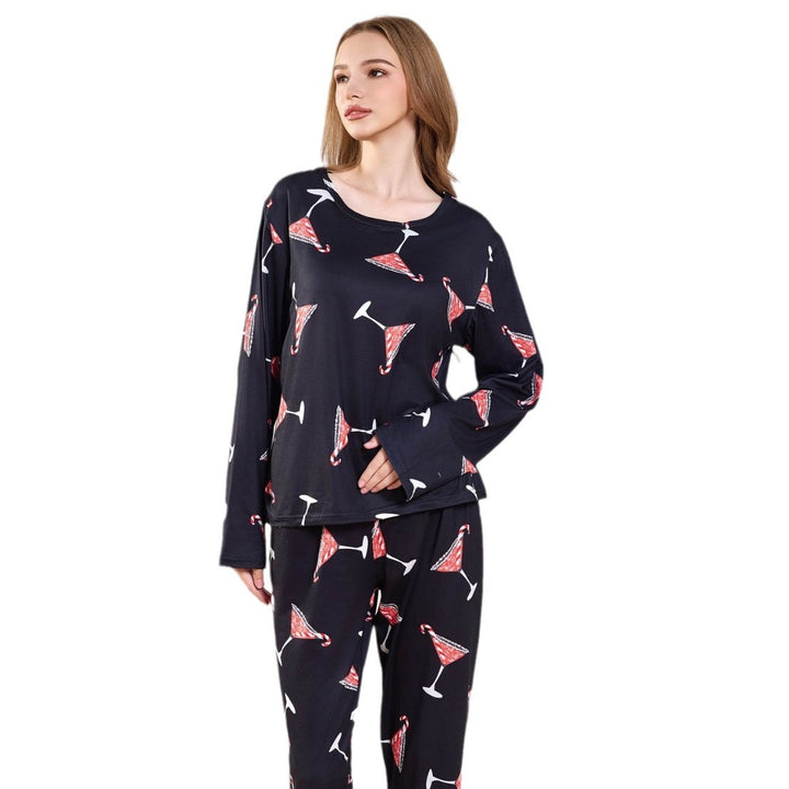 Dame Blødt Pyjamasæt med sødt julesdesign Stilla