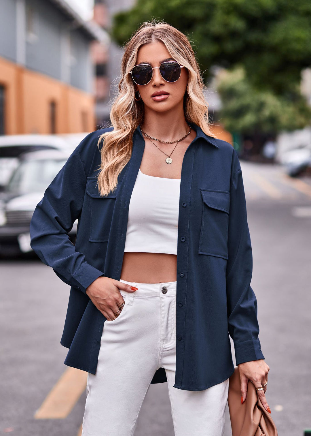 Dame Oversized Skjorte Stilla