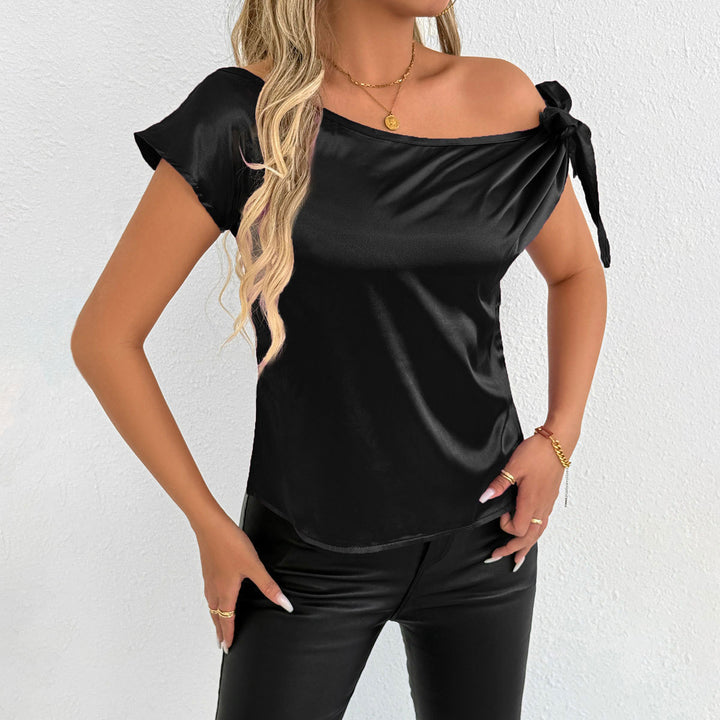 Damer Off-Shoulder Bluse med Sløjfærmer Skovae