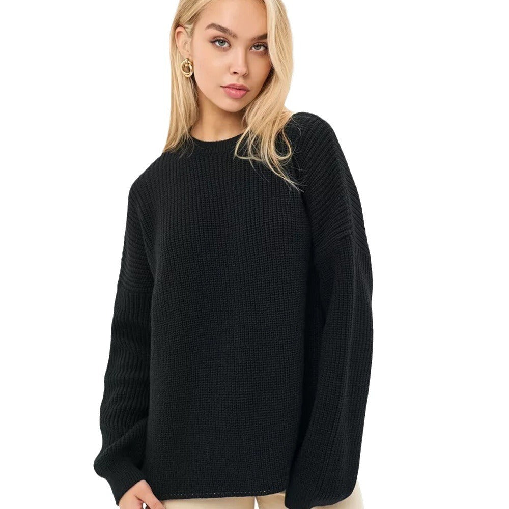 Kvinders chunky strik sweater med en løs pasform og tekstureret design Stilla