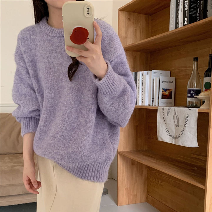Kvinders fluffy oversized sweater lavet af blødt strik Stilla