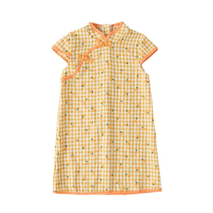 Pige Floral Print Orientalsk Kjole Stilla