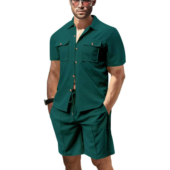 Herren kortærmet skjorte og afslappede shorts i moderne design Stilla
