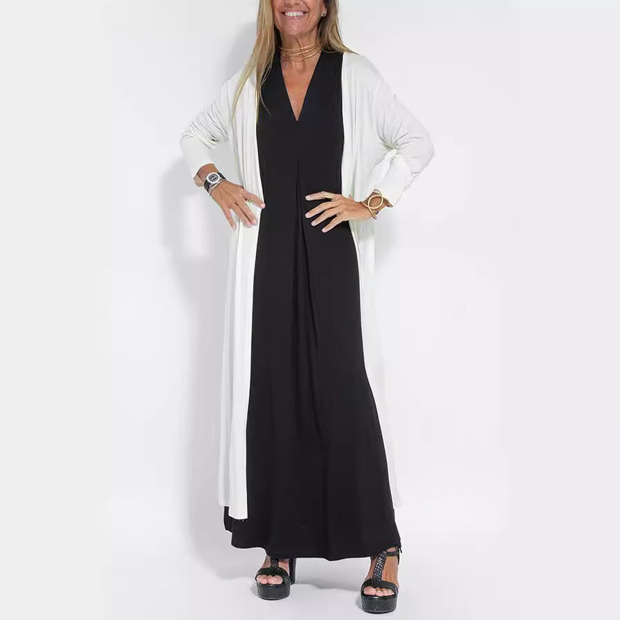 Dame lang cardigan med flydende snit Stilla