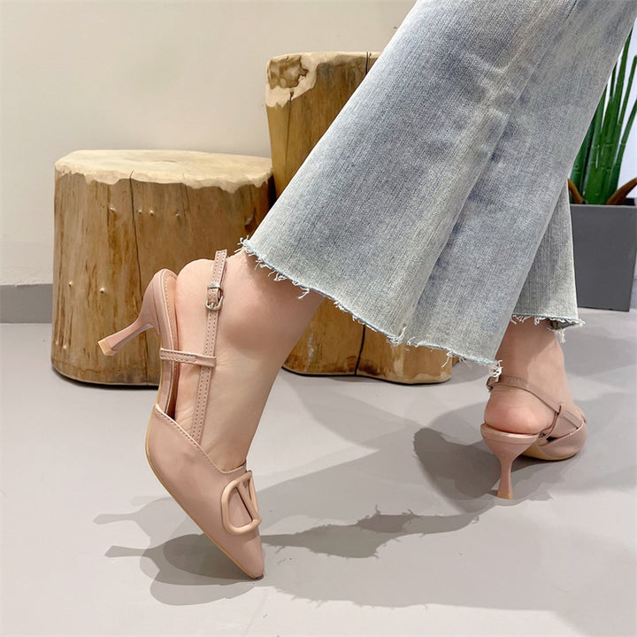 Dame Slingback Højhælede med justerbar rem og elegant spænde Stilla