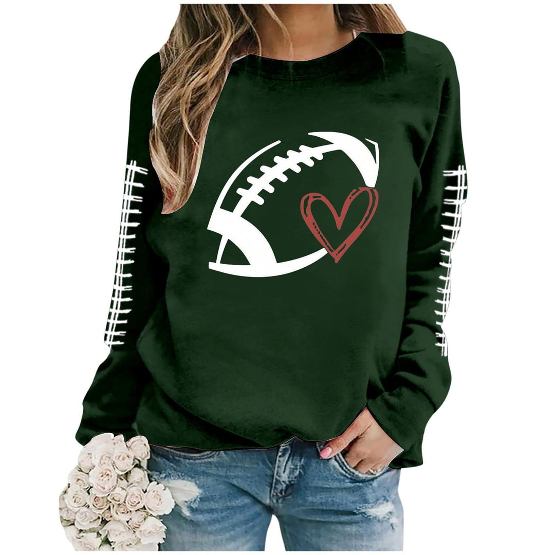 Kvinders sweatshirt med sporty fodboldmotiv og afslappet pasform Stilla