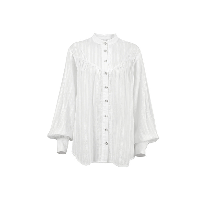Dame Oversized Skjorte med Struktur og elegante Knapdetaljer Stilla