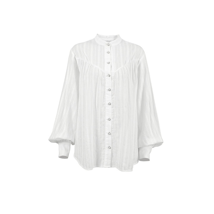 Dame Oversized Skjorte med Struktur og elegante Knapdetaljer Stilla