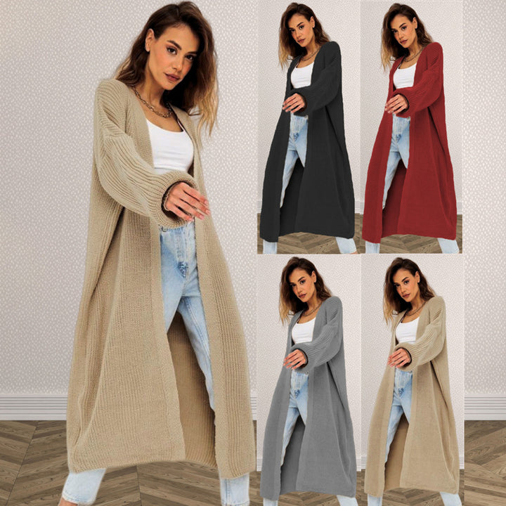 Kvinders chunky strikket cardigan med åben frontdesign og dybe lommer Stilla