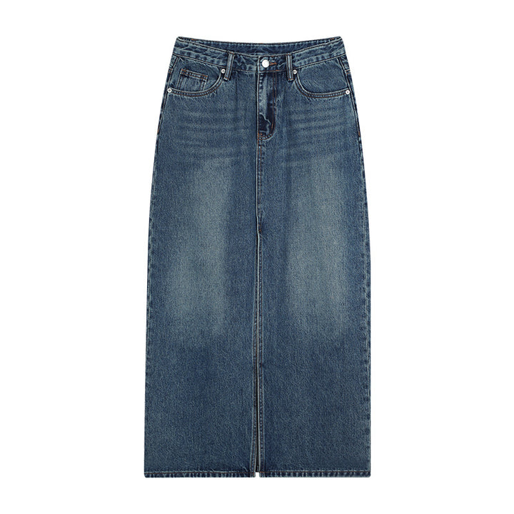 Dame Denim Maxiskørt med elegant snit og praktiske lommer Stilla