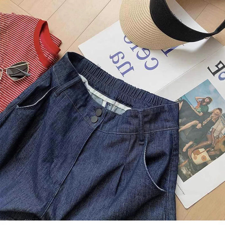 Dame Lette Denim-Shorts i Casual-Stil Stilla