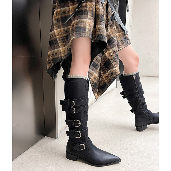 Femme Spænder High-Top Mode Støvler Stilla