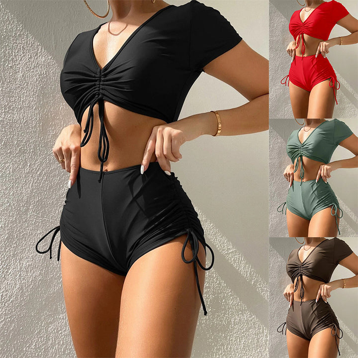 Dame Sport-Bikini med blomstret design og høj talje Skovae