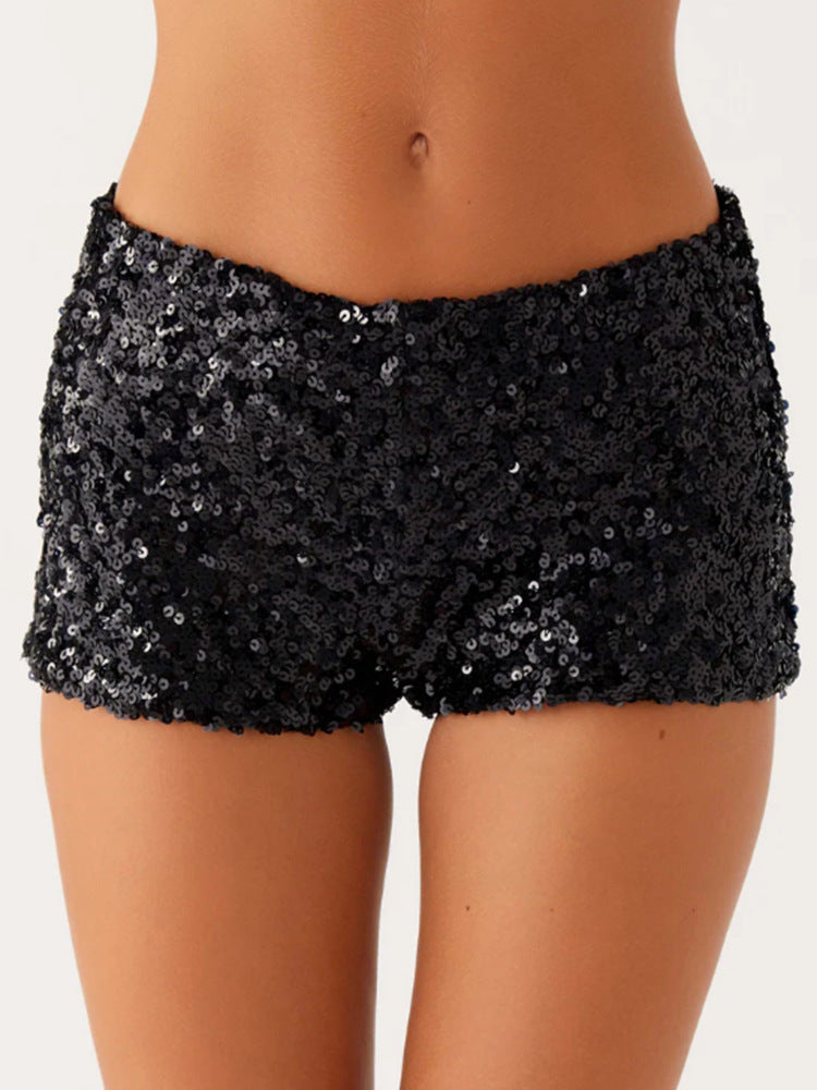 Dame Glitter Shorts med trendy snit og elastisk taljebånd
