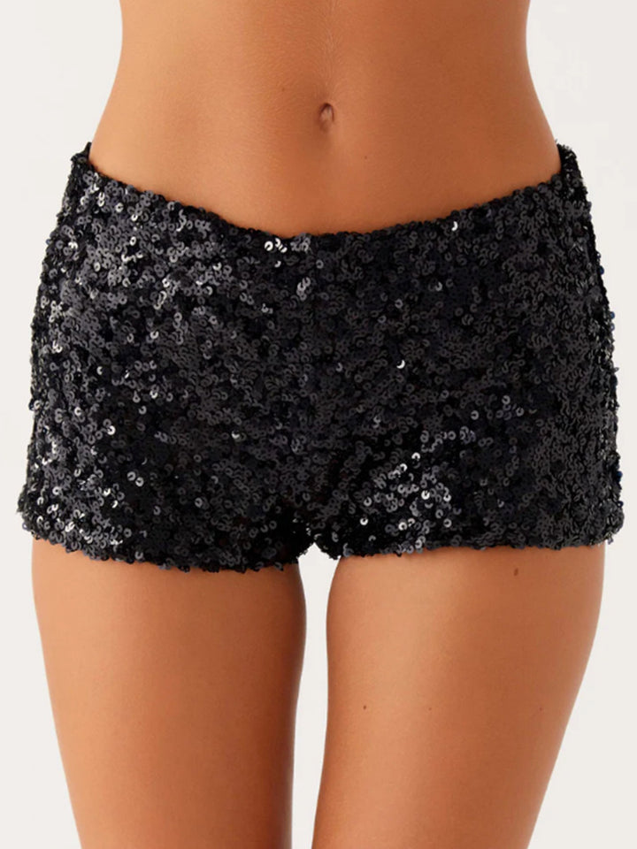 Dame Glitter Shorts med trendy snit og elastisk taljebånd
