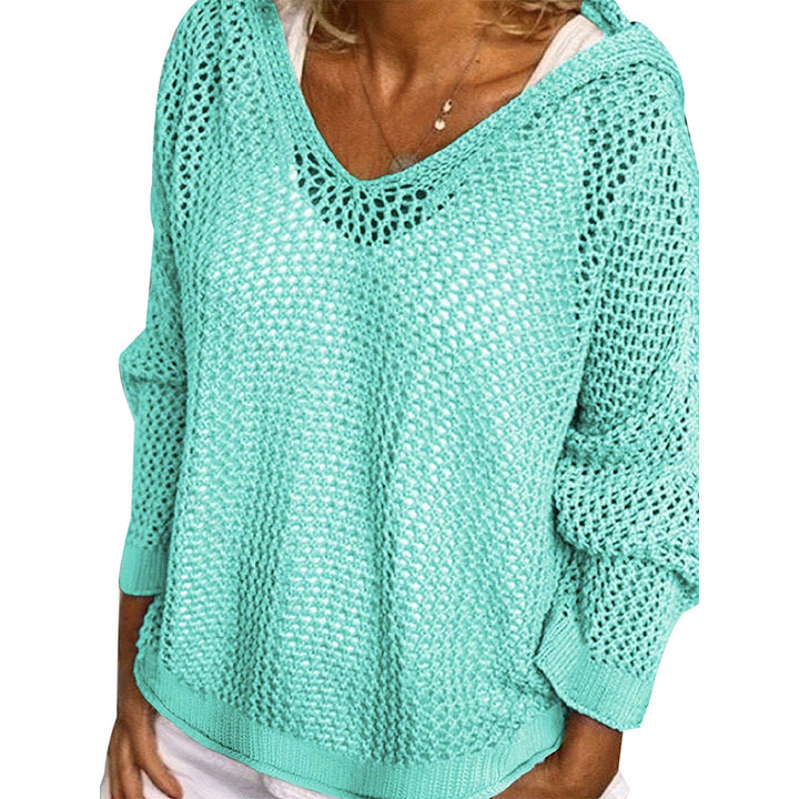 Femme let strikpullover hoodie Stilla