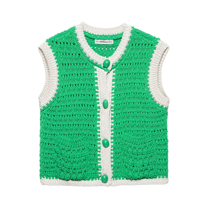 Dame hæklet strikk cardigan vest Stilla