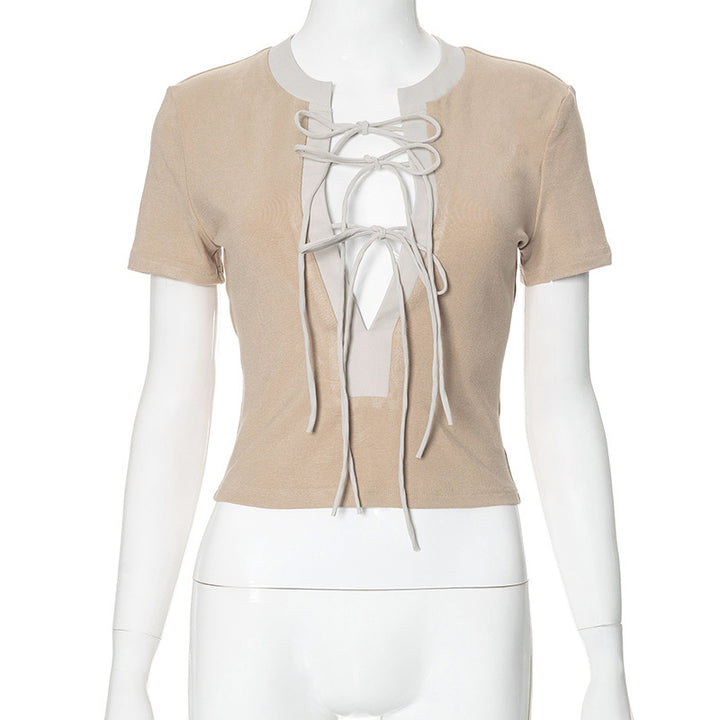 Kvinder elegant crop-top med raffineret snøre-design Skovae