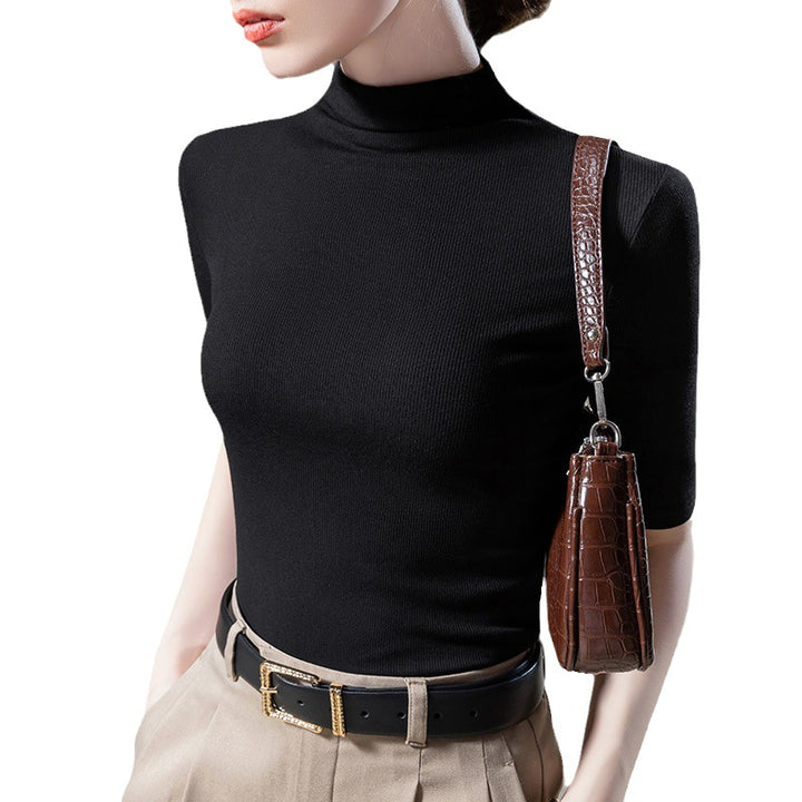 Dame Turtleneck Skjorte med fin ribstruktur og figurvenlig pasform Stilla