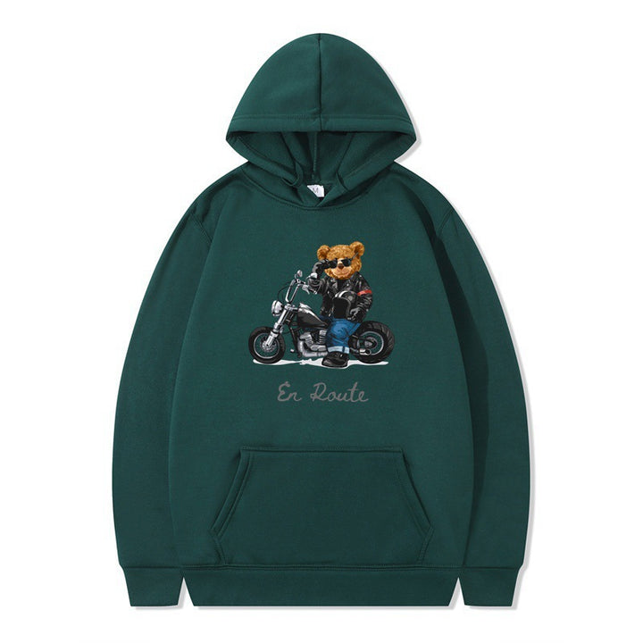 Dame hoodie med unikt bjørne design og afslappet pasform Skovae
