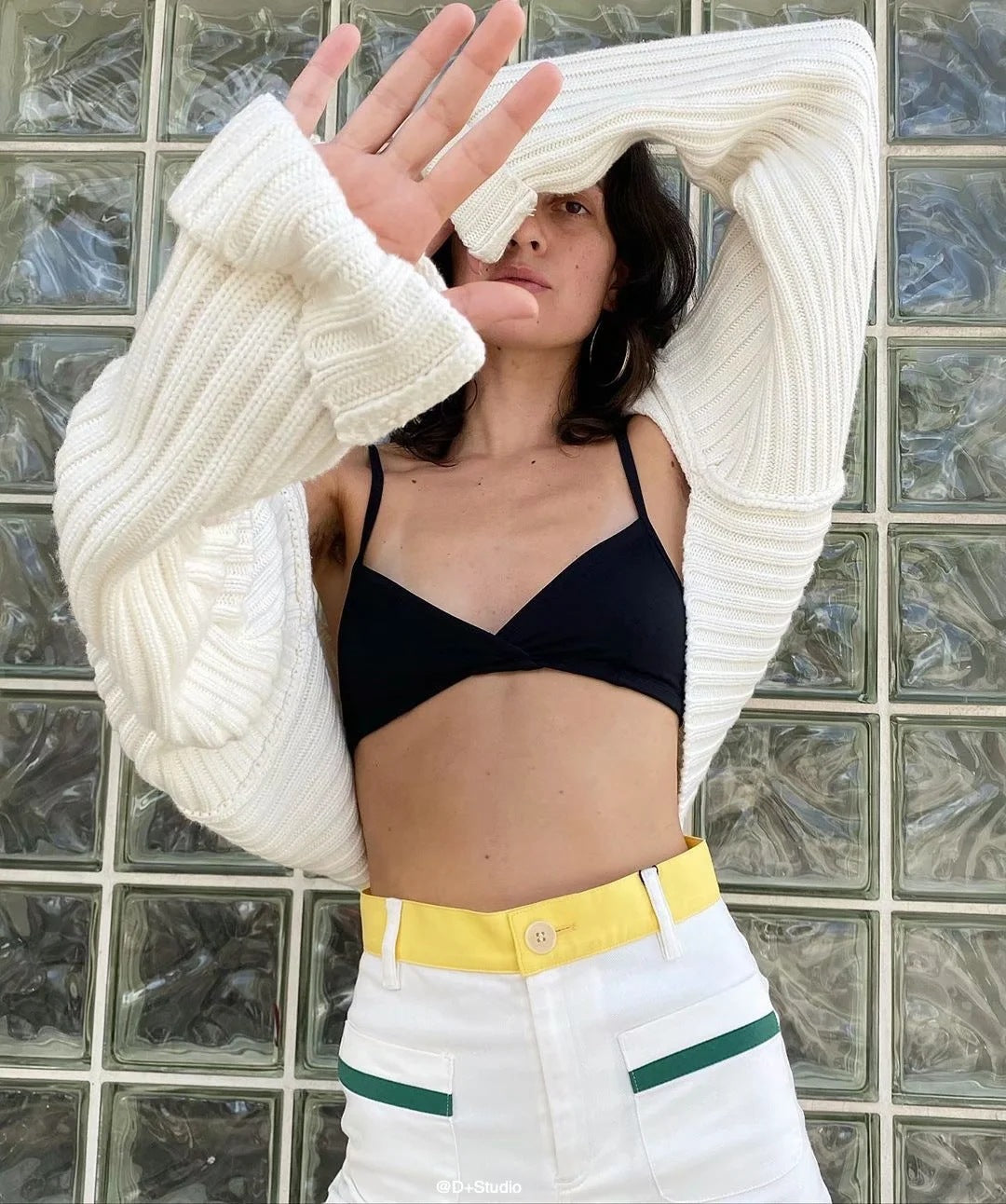 Dame Crop-Top i komfortabel ribstrik Stilla