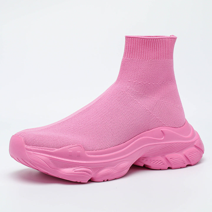 Dame Høj Strik-Sneakers med skridsikker sål Stilla