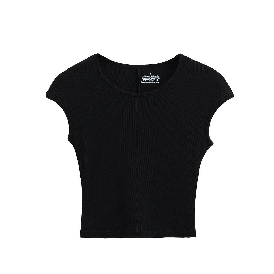 Damer afslappet kortærmet T-shirt med moderigtigt snit og elegant rundhalset udskæring Stilla