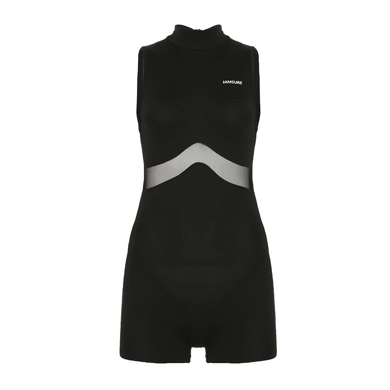 Damen Sportlicher Badesuit mit modernem Mesh-Design Skovae