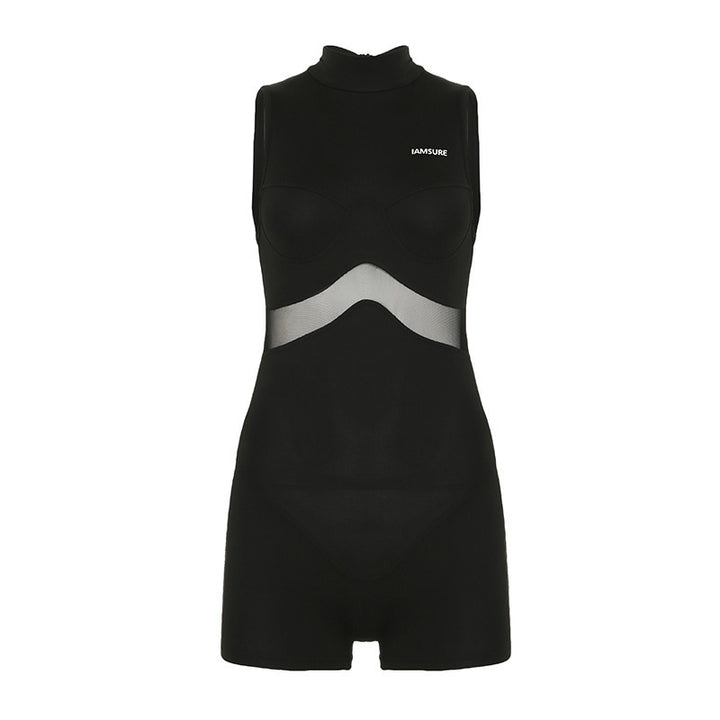 Damen Sportlicher Badesuit mit modernem Mesh-Design Skovae