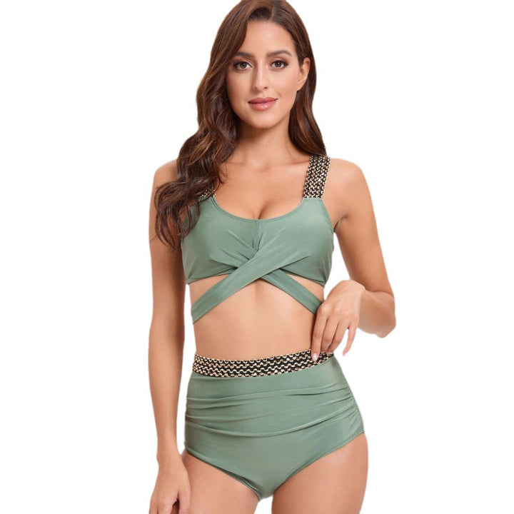 Damer Sporty Bikini-Sæt med raffineret indviklingsdesign og justerbare stropper Skovae