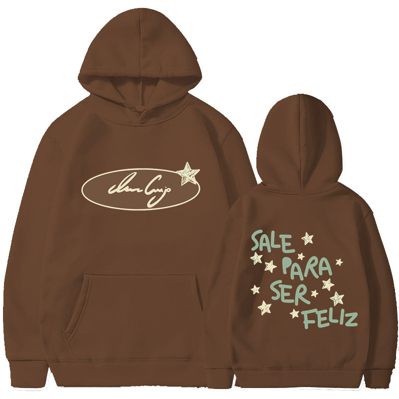 Kvinders hoodie sweatshirt med kreativ skrifttype og iøjnefaldende design Skovae