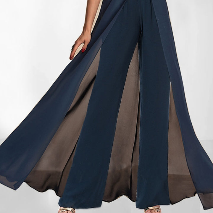 Flydende chiffon aften-jumpsuit til damer Stilla