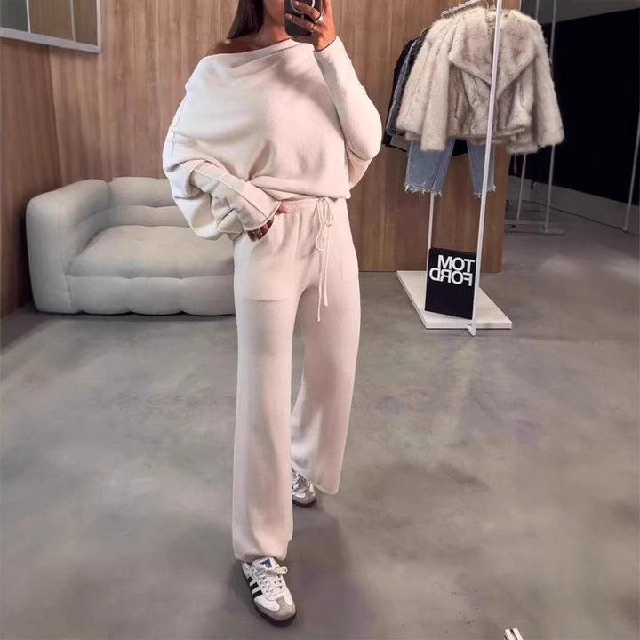 Dame Loungewear-sæt med bredtop og behagelige bukser Stilla