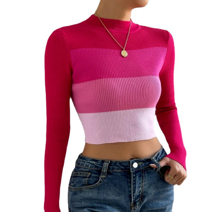 Femme Langærmet Ribbet Cropped Top Stilla