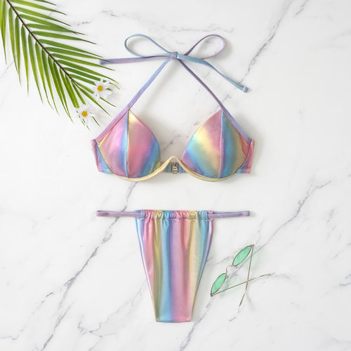 Dame Holografisk Triangel-Bikini Skovae