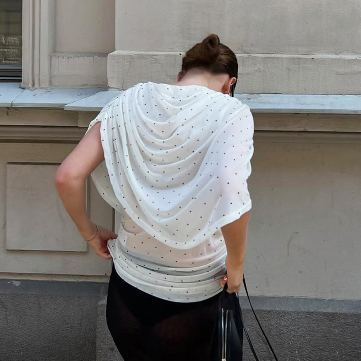 Dame Elegant Draperet Top med ædle accenter Skovae