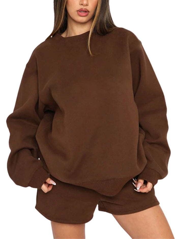 Kvinders Casual Sweater og Shorts Sæt Skovae