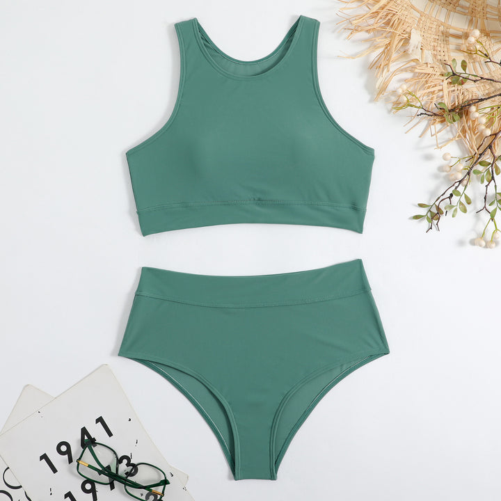 Dame Sporty Bikini-sæt med høj talje og komfortabel top Stilla