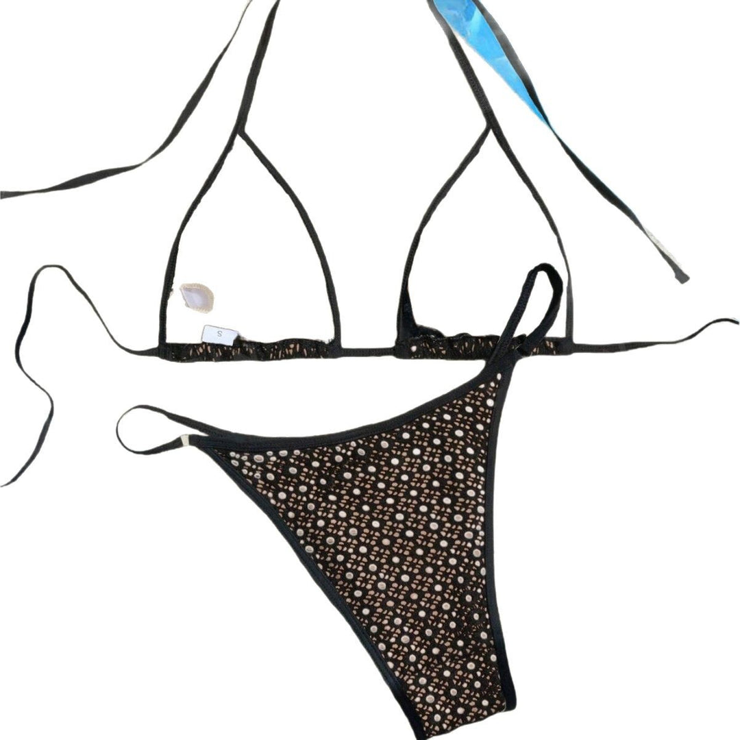 Dame Triangel-Bikini med luftig spidsestetik Skovae